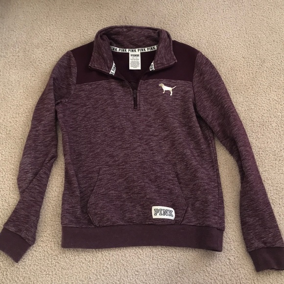 PINK Victoria's Secret Tops - VS PINK Maroon/Plum quarter zip